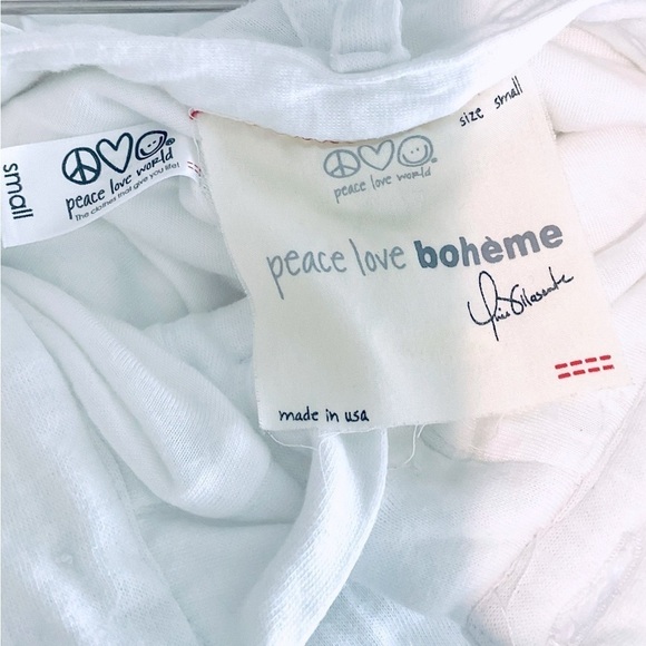 PEACE LOVE WORLD Pants Flare Bell Bottoms White Black Lounge Boho Sz Small - Picture 3 of 5